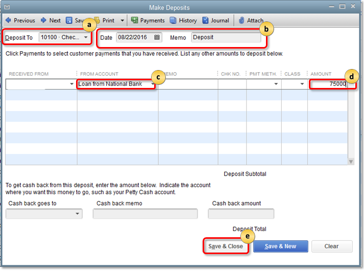 Tracking Loans In QuickBooks Desktop for Windows - Record a loan Account