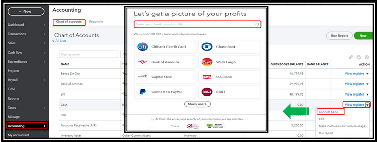 How to add Bank Accounts to QuickBooks