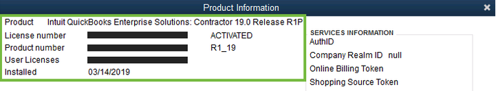 quickbooks product info details