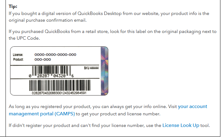 quickbooks product info