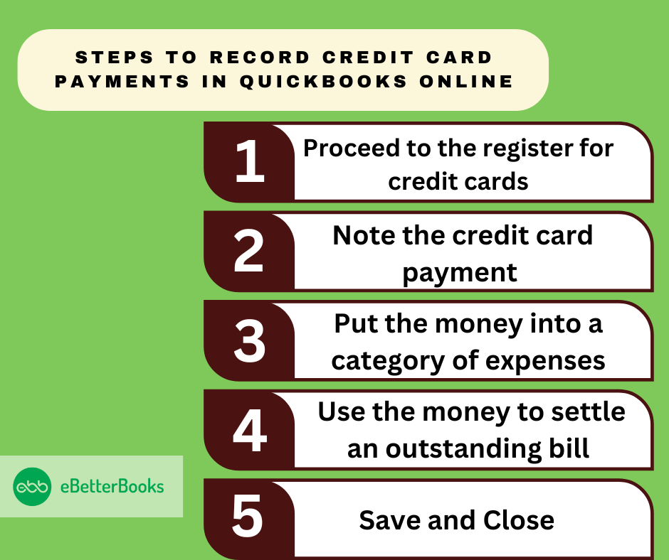 steps to record credit card payments in quickbooks online