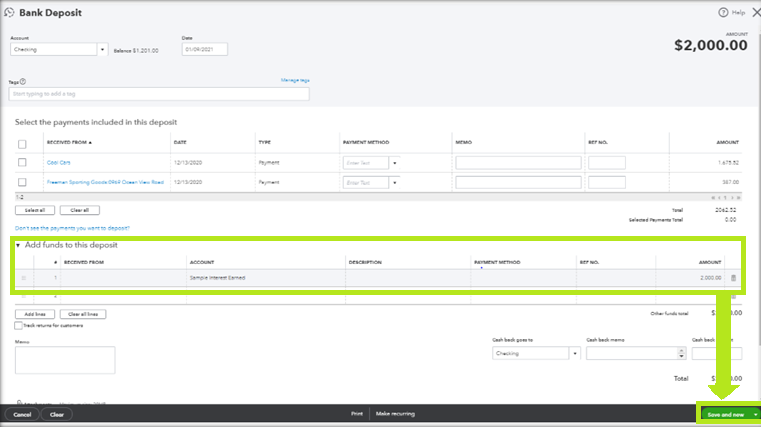 How to record a Security Deposit in QuickBooks 