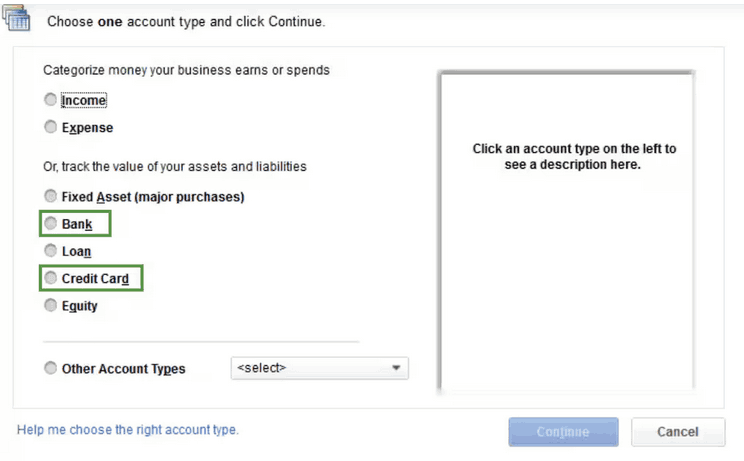 Select Account Type Select Account Type