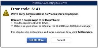 QuickBooks error code 6143