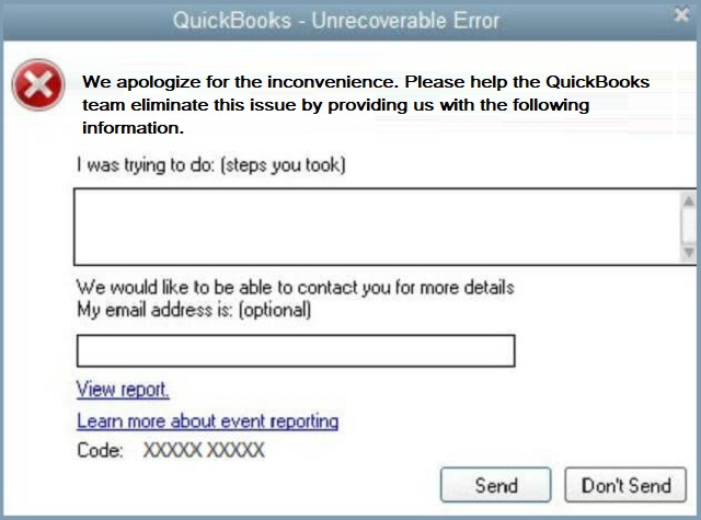 unrecoverable error in QuickBooks desktop