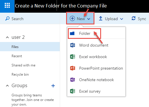 Create a New Folder for the Company File