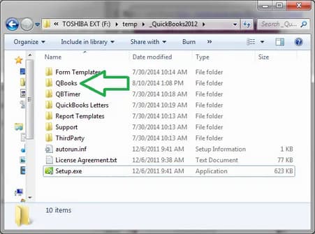 QuickBooks folder