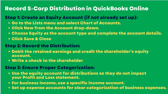 Record S-Corp Distribution in QuickBooks Online