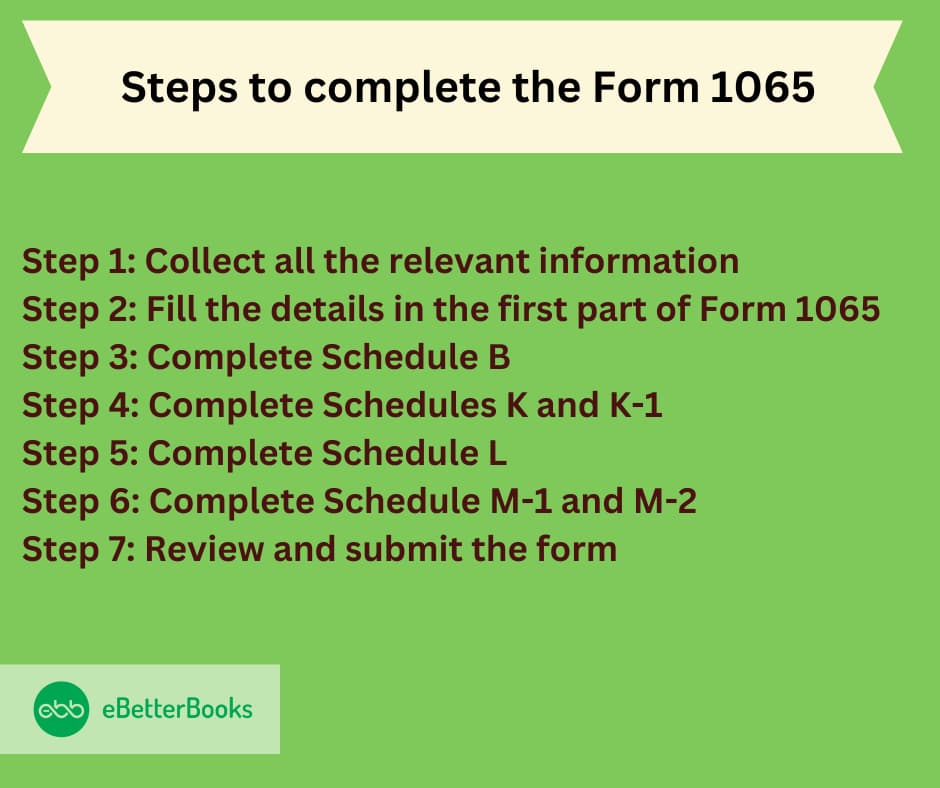 Steps to complete the Form 1065