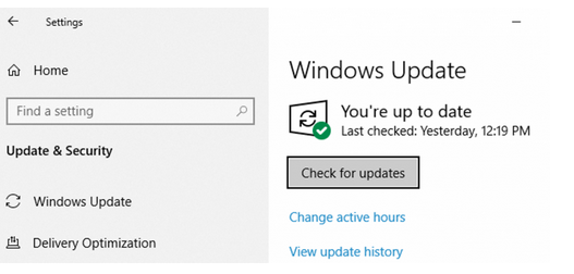 Windows Update option