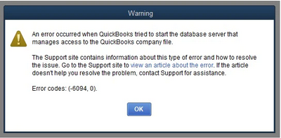 QuickBooks Error 6094 0