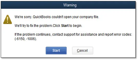 QuickBooks Error Code 6150 1006