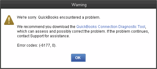 QuickBooks error code -6177, 0