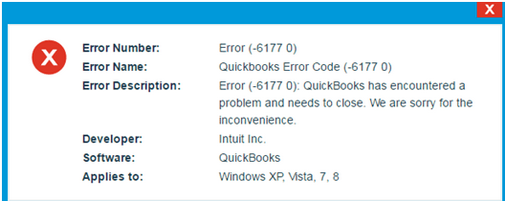 QuickBooks error 6177 0