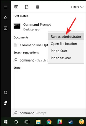 Run as administrator’ option Run as administrator’ option