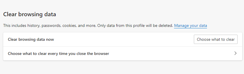 Clear browsing data