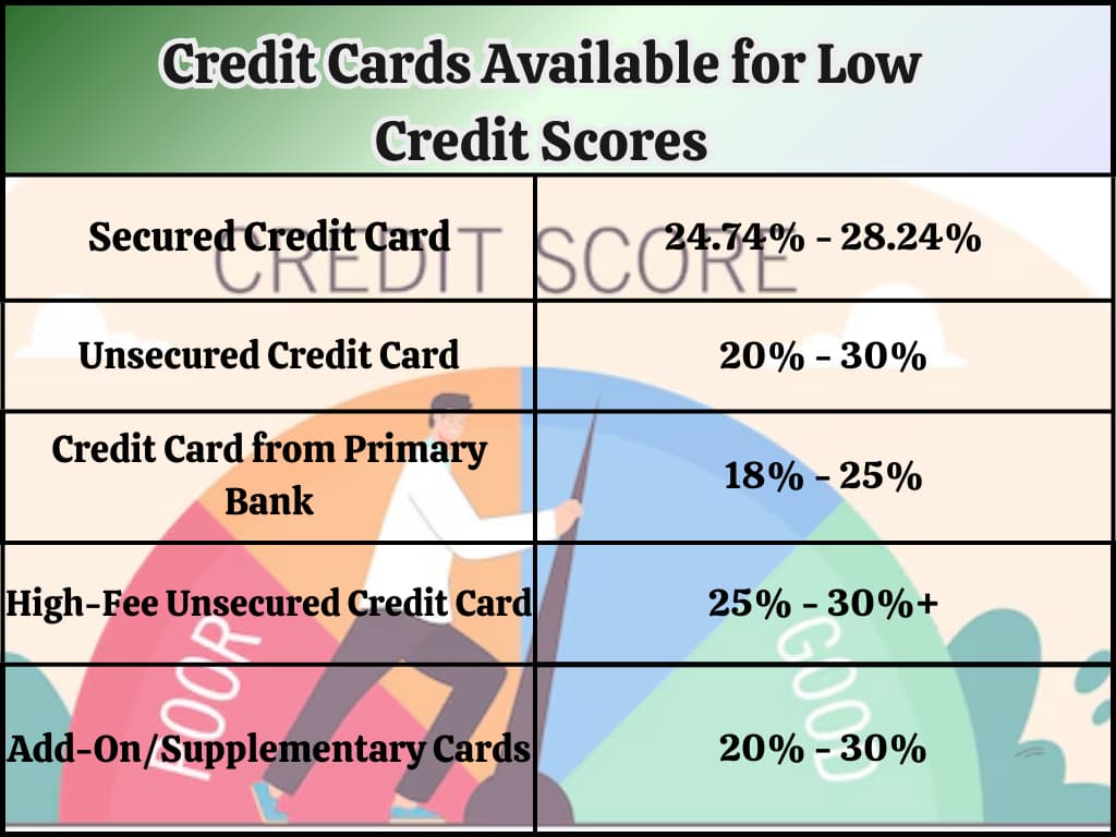 Interest Rates of the Available Credit Card Options 