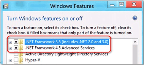 .NET Framework in the list of programs