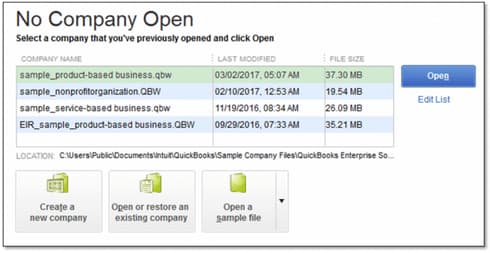 Open QuickBooks with All Windows Closed