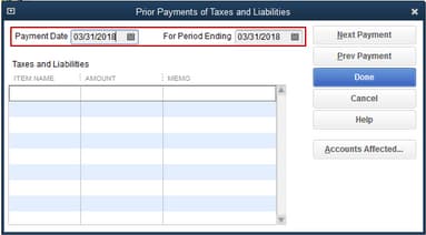 How to Record Payroll Processed Outside of QuickBooks? 1 Payment Date and For Period Ending date