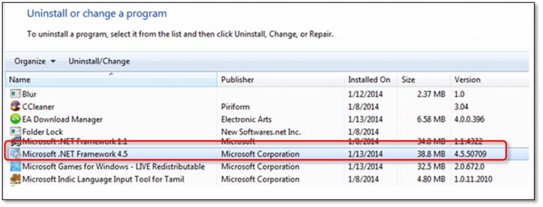 Reinstall Microsoft .NET Framework