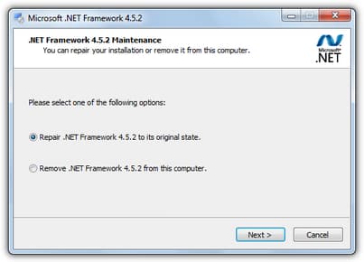 Repair Microsoft .NET Framework