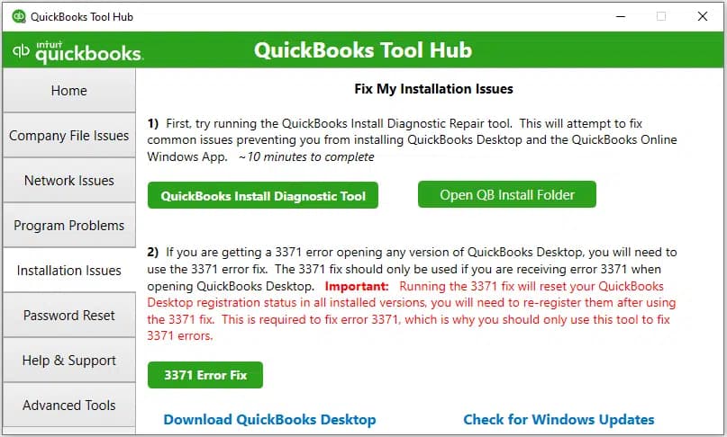 Using QuickBooks Install Diagnostic Tool