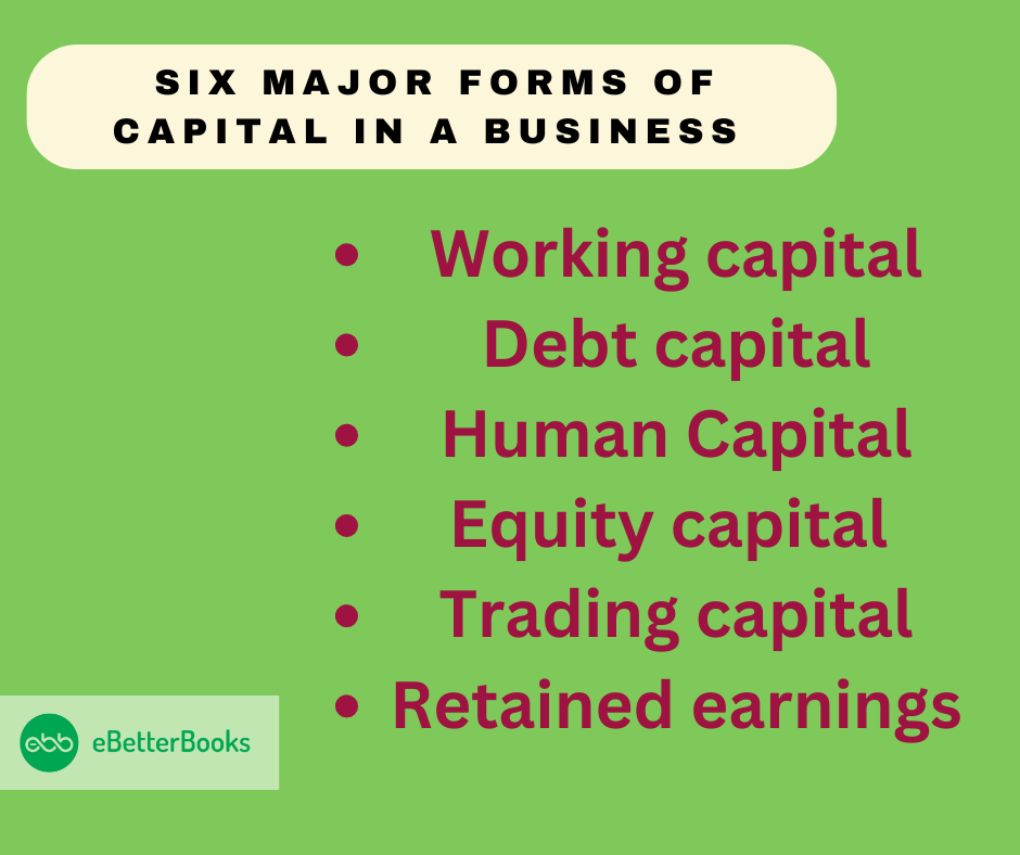 Six major forms of Capital in a Business