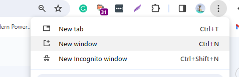 open an incognito private window