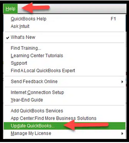 option to Update QuickBooks