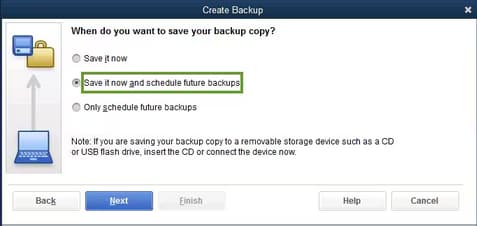 save a backup Option