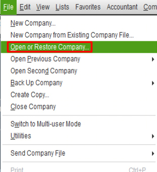 Restore a Backup in QuickBooks to Fix Payroll Calculation Errors. QuickBooks Desktop Enterprise screen showing steps to restore a backup company file to resolve payroll calculation errors caused by date or register mismatches.