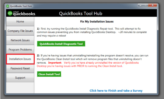 Use "Quick Fix My Program" in QuickBooks Tool Hub to fix payroll loading issues. Screenshot showing the "Quick Fix My Program" option selected in the QuickBooks Tool Hub. This tool is used to resolve issues where QuickBooks Desktop Enterprise Payroll is not opening or loading. Users are instructed to run the tool and restart QuickBooks to check if payroll functions correctly.
