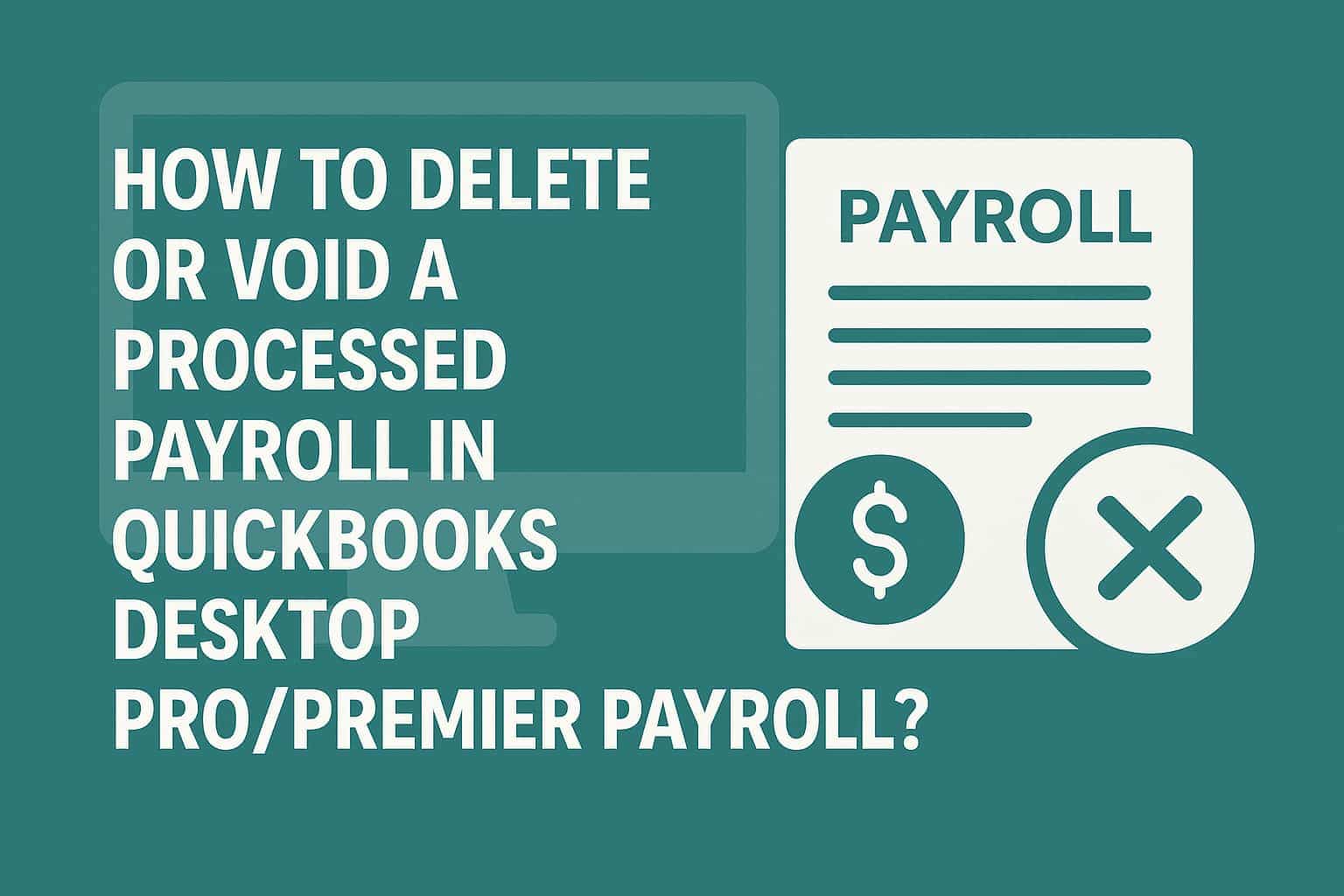 How to Delete or Void a Processed Payroll in QuickBooks Desktop Pro/Premier Payroll?