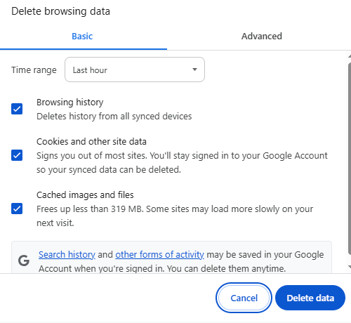 Clear your browser cache or switch to incognito mode to resolve missing bank account display issues in QuickBooks Online. A user navigating browser settings to clear cache, with an illustration showing steps to open incognito mode, intended to troubleshoot QuickBooks Online display issues.