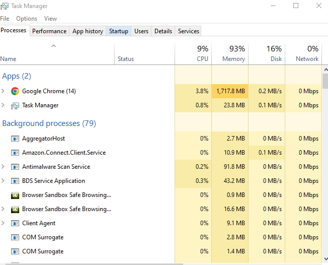 Confirm all users are logged out in Task Manager by ending QuickBooks processes. Task Manager showing QuickBooks process selected for ending, used to confirm that all users are logged out of the company file.