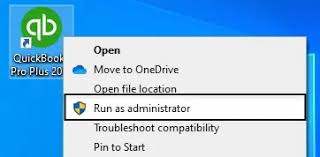 Run QuickBooks as Administrator to resolve sign-in issues after reinstalling on a new PC. Screenshot showing how to run QuickBooks Desktop Premium Plus 2024 as an administrator on Windows—right-clicking the QuickBooks icon and selecting "Run as administrator" from the context menu.