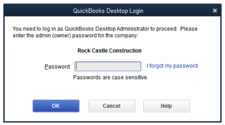 Steps to reset user and admin passwords in QuickBooks Desktop Enterprise 2024. Screenshot showing the password reset process for both user and admin accounts in QuickBooks Desktop Enterprise 2024, with highlighted fields and navigation instructions.