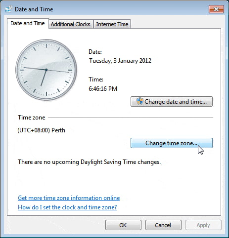 Adjust the system date and time manually from Windows settings to ensure QuickBooks functions correctly. Screenshot showing the Windows Date and Time settings window, where the user is prompted to select 'Change date and time' and manually enter the current date and time.