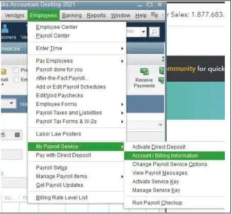 Select My Payroll Service and then click Account/Billing Information Select My Payroll Service and then click Account/Billing Information