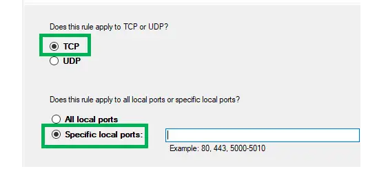 Entering the correct ports for your version Select TCP and Enter QuickBooks Ports
