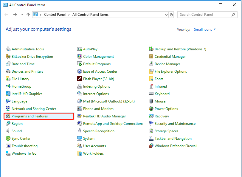 Fix QuickBooks Error Code C=343? (An Expected Error) 6 Control Panel into the search bar