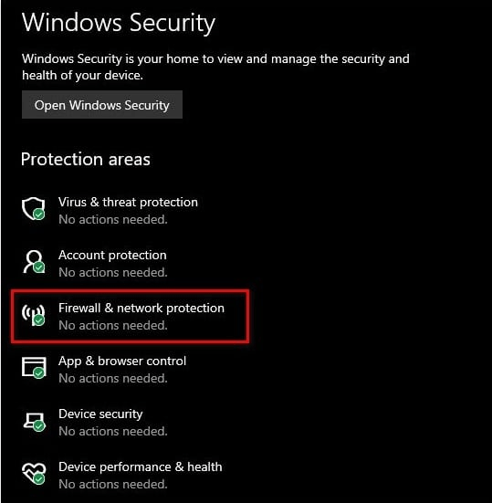 Configure Firewall & Internet Security