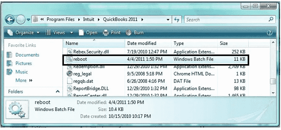 Run Reboot.bat File