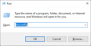 Press Win + R, type msconfig, and hit OK