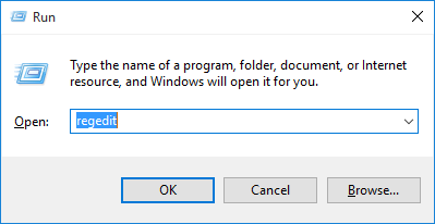 Press Win + R, type regedit, and press Enter