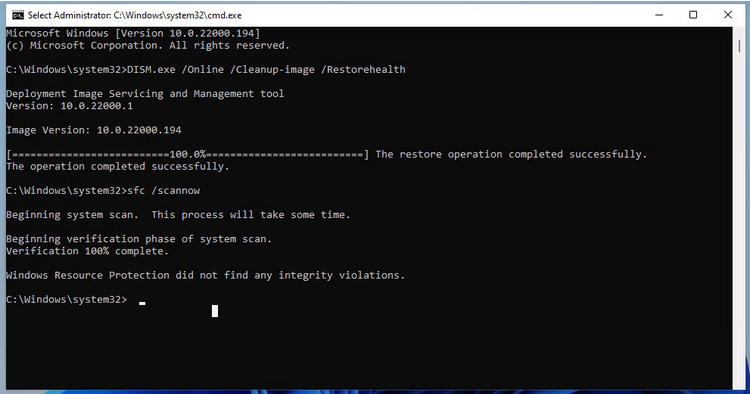 Solution 1: Run the System File Checker