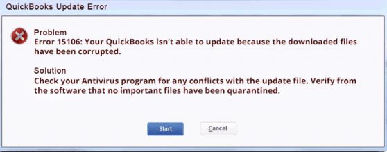 Fix QuickBooks Error 15106 – Payroll Update Error