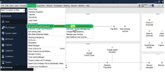 QuickBooks Desktop, go to Company  Users  Setup Users