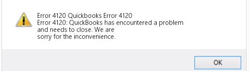 QuickBooks Error Massage 4120